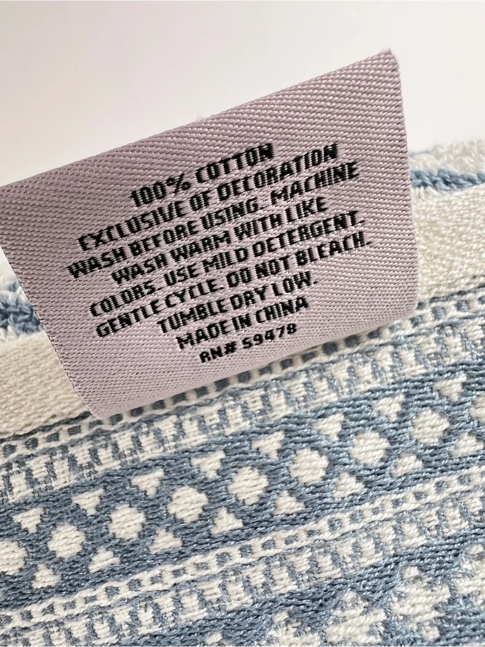 Rachel Zoe Bath Towels Blue Cream Chevron Design Soft 100% Cotton 2 Pc NEW